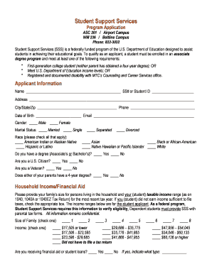Student Support Services Program Application