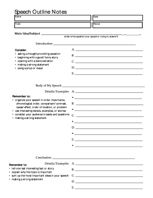 Speech Outline Template