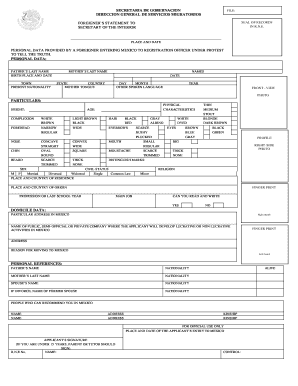 Declaración de Extranjero para el Sello de Expedientes