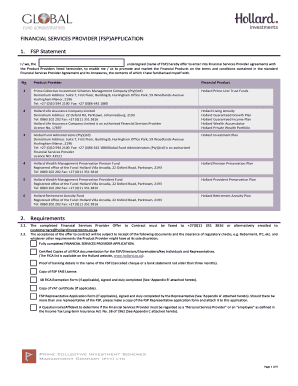 Financial Services Provider Application Form