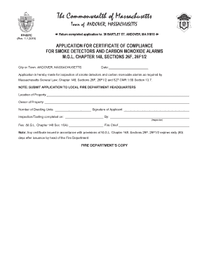 Massachusetts Smoke Detector Compliance Application