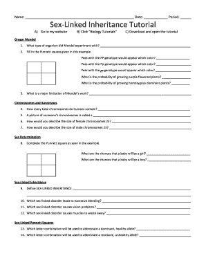 Sex-Linked Inheritance Tutorial Worksheet