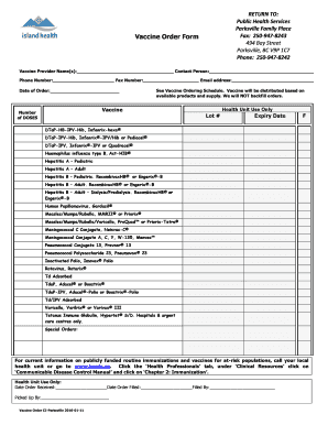 Vaccine Order Form