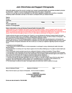 ChiroVoice Patient Authorization Form