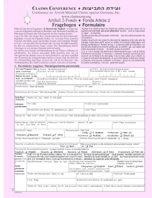 Claims Conference Compensation Form