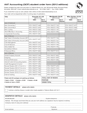 AAT Accounting Student Order Form