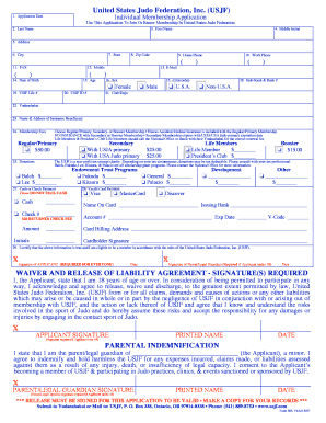 USJF Individual Membership Application