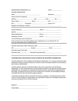 Patient Information and Authorization Form
