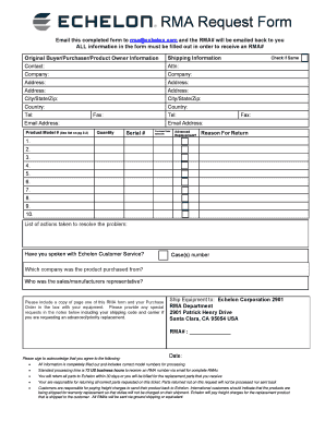 RMA Request Form