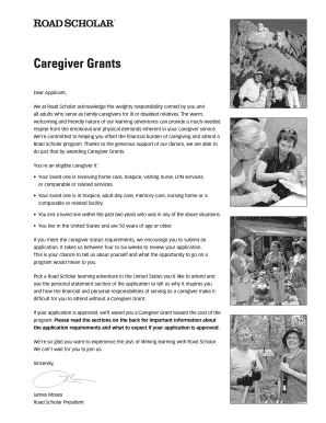Caregiver Grant Application Form