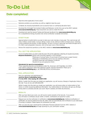 Nurse Executive Certification Application Form