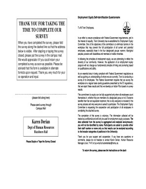 Employment Equity Self-Identification Questionnaire