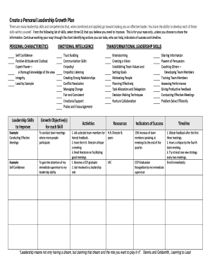 Personal Leadership Growth Plan