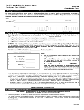 PDS 401(k) Rollover Contribution Form