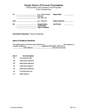 Forensic Examination Report of Fired Projectiles