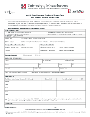 MetLife Dental Insurance Enrollment Form