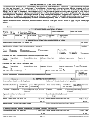 Uniform Residential Loan Application