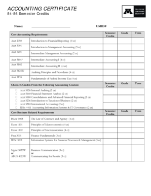 ACCOUNTING CERTIFICATE - College of Continuing Education - cce umn