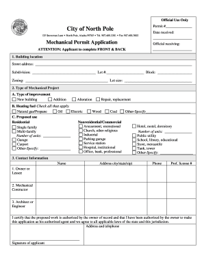 Mechanical Permit Application