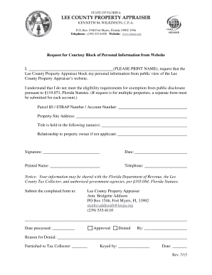 Florida Property Information Block Request
