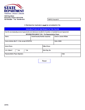 Representative Payee Designation Form