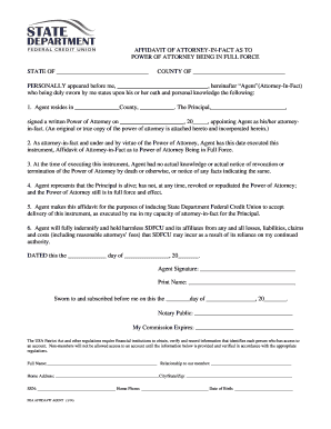 Affidavit of Attorney-in-Fact as to Power of Attorney