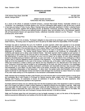 Georgia Purchase and Sale Agreement