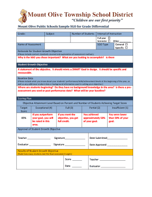 Student Growth Objective Form