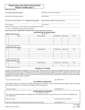Traditional IRA Trust Application Form 2300-T