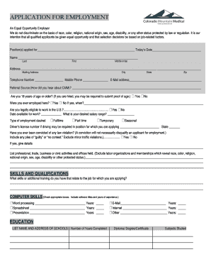 Employment Application Form