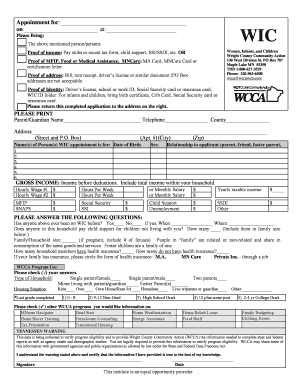 WIC Appointment Application