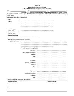 Form 2B Nomination Request Form