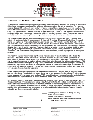 Home Inspection Agreement Form