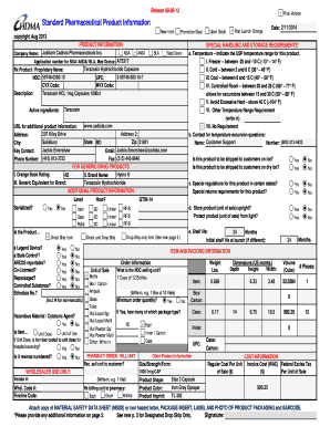 Pharmaceutical Product Information Form
