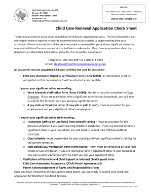 Solicitud de Renovación de Cuidado Infantil
