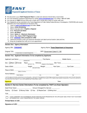 Texas FAST Fingerprint Pass