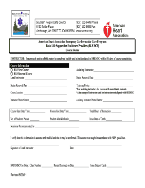 BLS HCP Course Roster