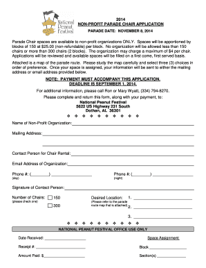 Parade Chair Application - National Peanut Festival