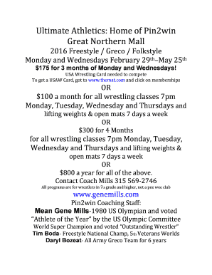 Informational Flyer - Gene Mills Eastern National