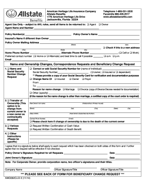 Name and Ownership Changes Correspondence Requests and