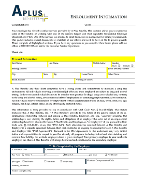 Employee Enrollment Information Form