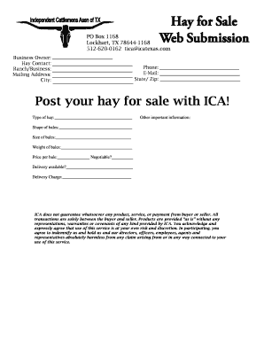 Hay Sale Posting Form