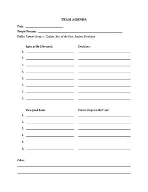 Team Meeting Agenda Template
