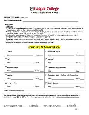 Leave Notification Form