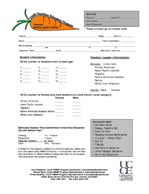 Teacher Enrollment Form