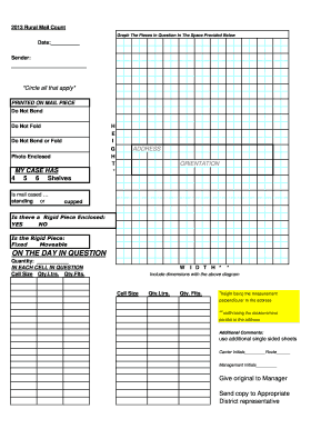 Rural Mail Count Form