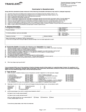 Contractor’s Questionnaire