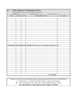 4-H Citizenship and Community Service Form