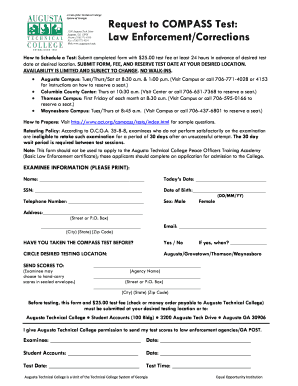 COMPASS Test Scheduling Form
