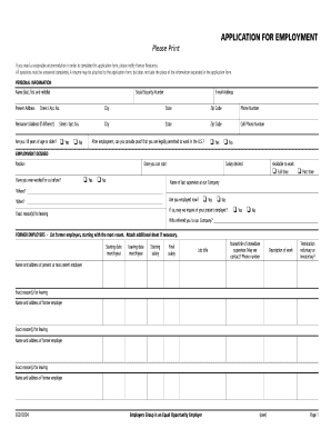 Employment Application Form